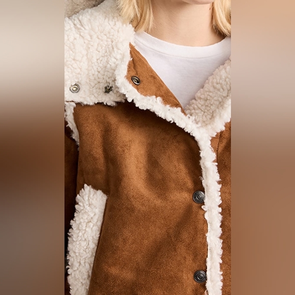 NWT Free People We The Free Vegan Exchange Shearling Jacket - Picture 4 of 15